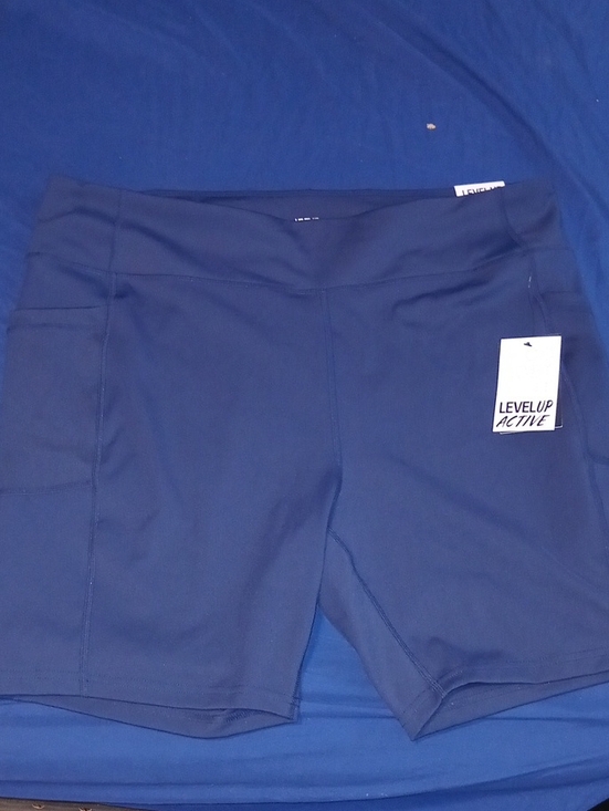 level up active Pants - Women's Navy Bike Shorts with Side Pocket
